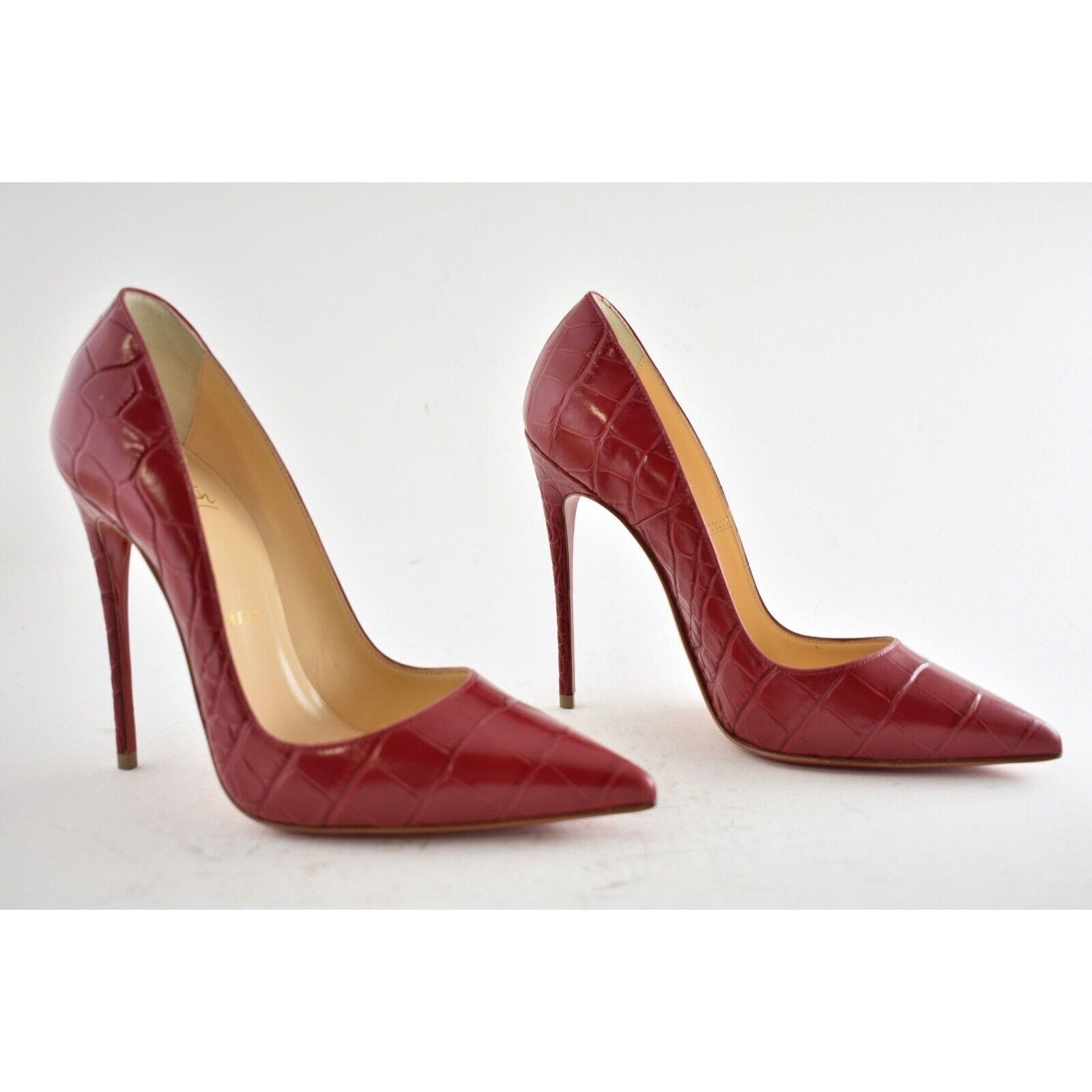 Christian Louboutin So Kate 120 Persan Pink Red Croc Ali Stiletto Heel Pump 39 Size US 9 / IT 39 - 4 Thumbnail
