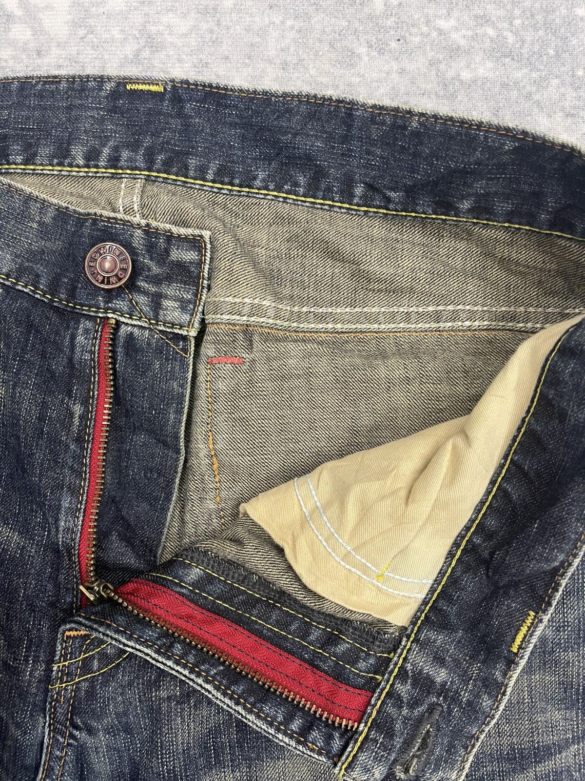 Edwin Flare Jeans Edwin 503 Blue Trip Boot Cut Low Rise Denim Size US 34 / EU 50 - 9 Thumbnail