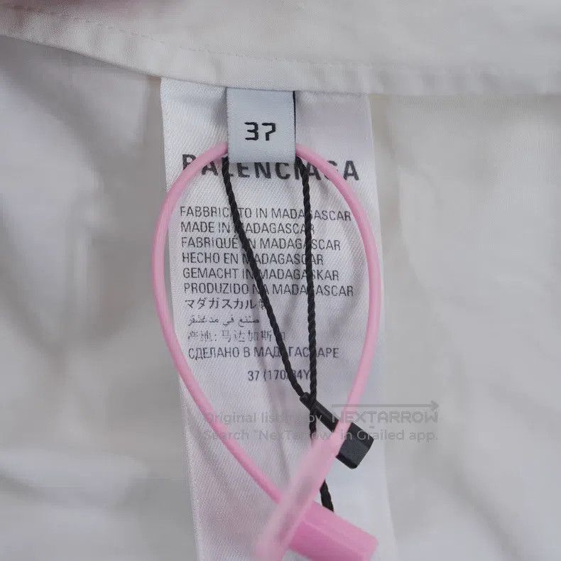 Balenciaga Balenciaga size 37 White Boomerang Embroidered Logo Shirt Size US S / EU 44-46 / 1 - 5 Thumbnail