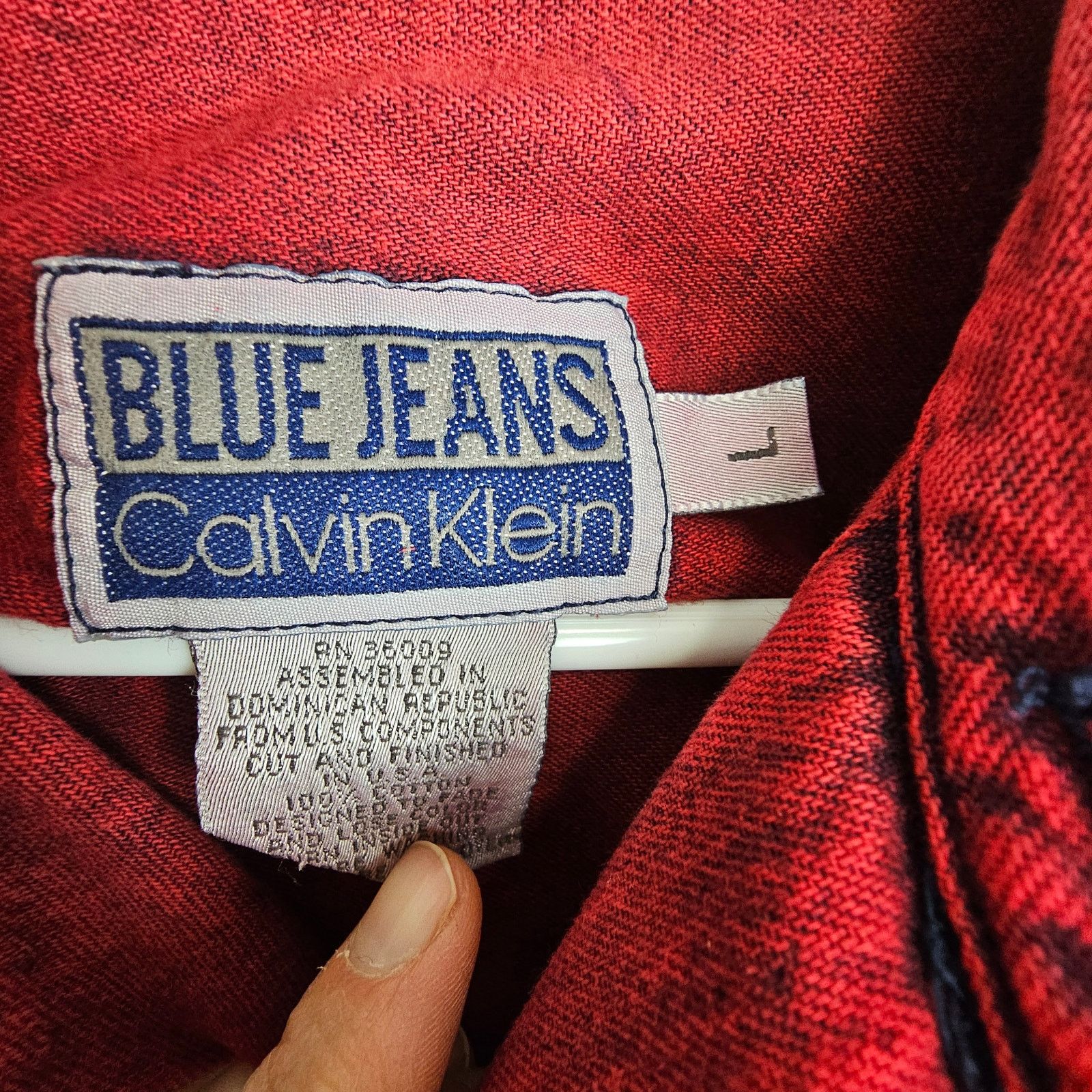 Calvin Klein Vintage Calvin Klein Mens Red Stone Wash Denim Shirt Size L Size US L / EU 52-54 / 3 - 7 Thumbnail