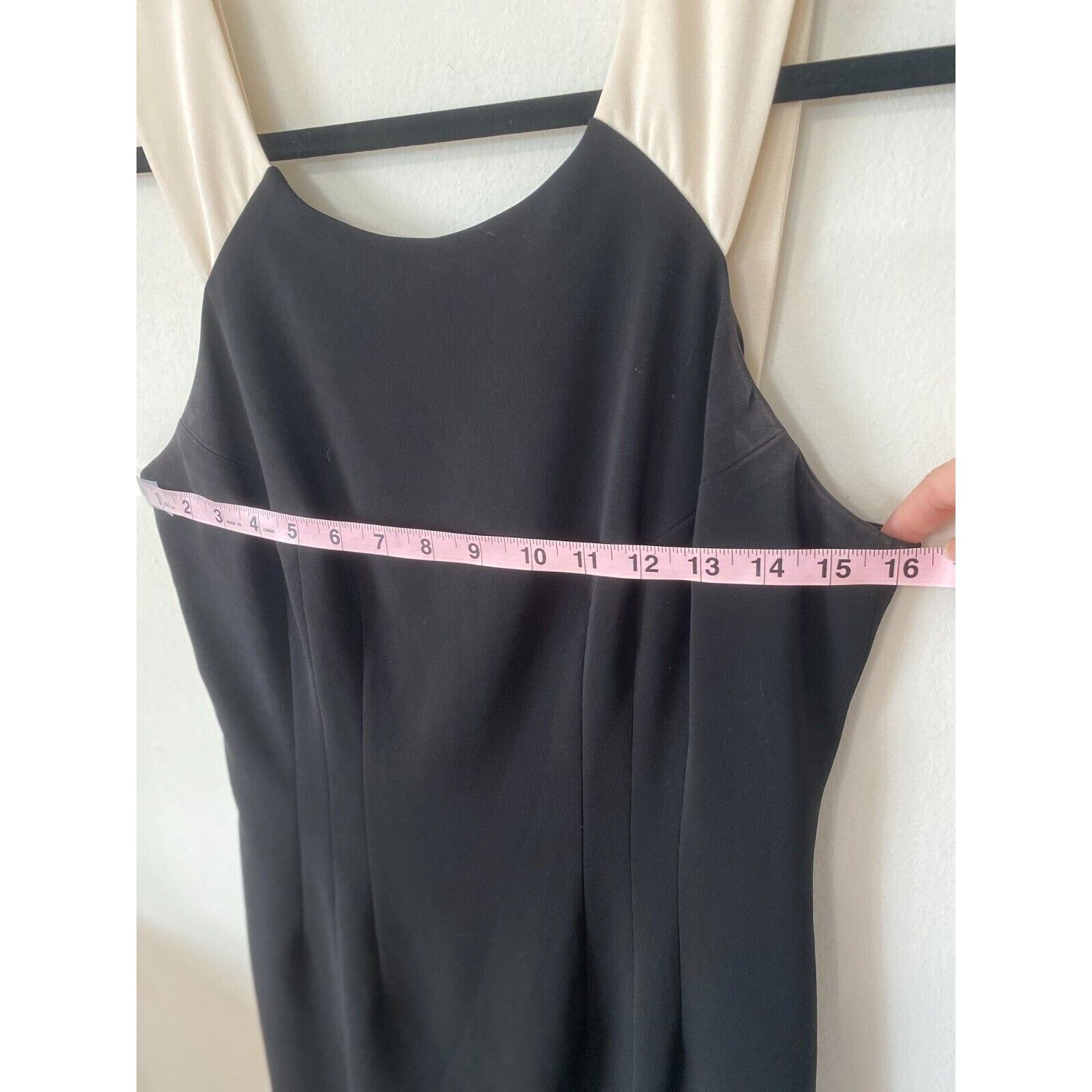 Other Jay Godfrey Black Cream Strap Sheath Bodycon Blue Zip 10 Size L / US 10 / IT 46 - 12 Thumbnail