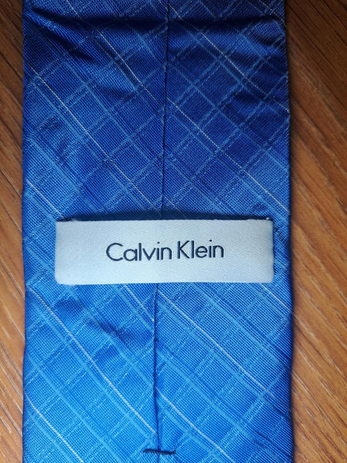 Calvin Klein Calvin Klein 100% Silk Tie Blue Striped Necktie Size ONE SIZE - 2 Thumbnail