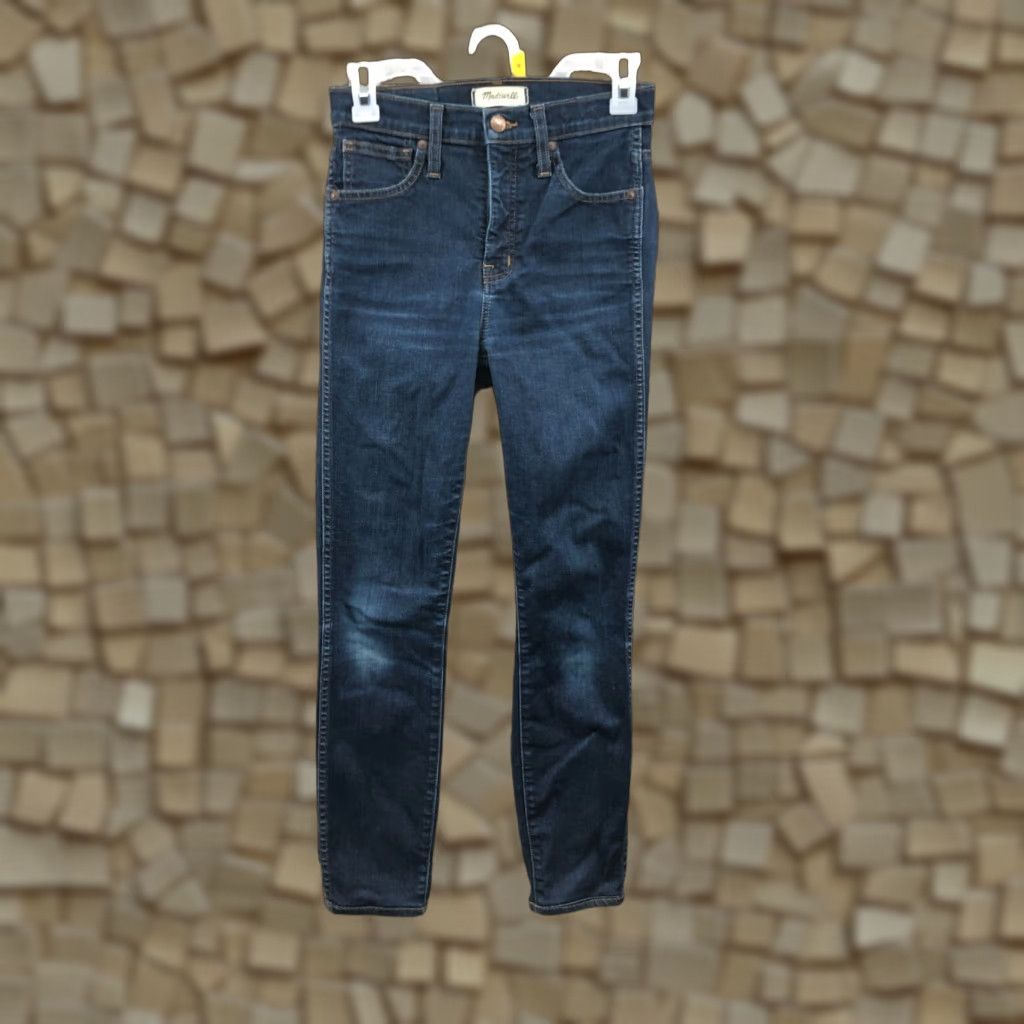 Madewell VINTAGE Madewell High Rise Skinny Jeans 25 Womens Dark Wash Blue Denim Size 42" / US 20 - 1 Thumbnail
