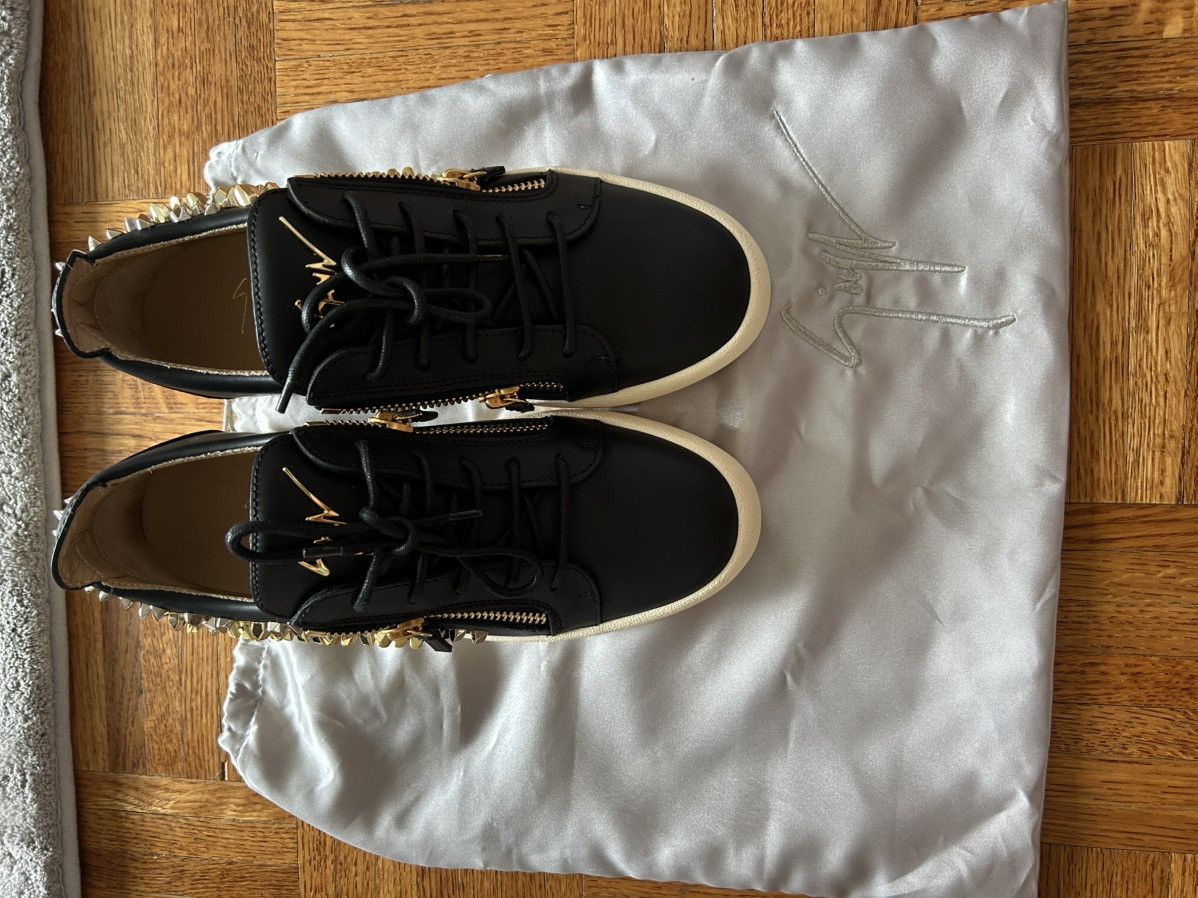 Giuseppe Zanotti Giuseppe Zanotti Men’s Black Leather Gold Zip Studded Size US 9.5 / EU 42-43 - 6 Thumbnail