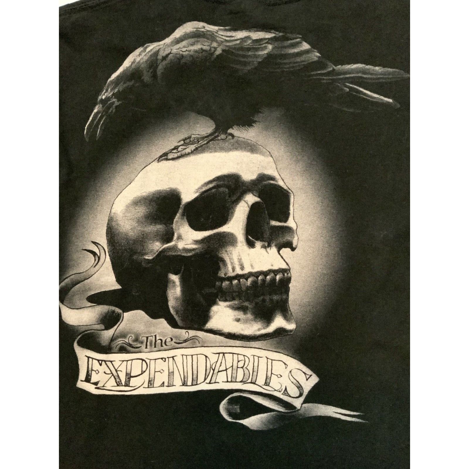Tultex VINTAGE The Expendables Skull & Crow Movie Film Promo Graphic Black S/S T-Shirt Sz. L Mens Shirt Regular Size L Size L Black Movie Graphic Tultex Size US L / EU 52-54 / 3 - 6 Thumbnail