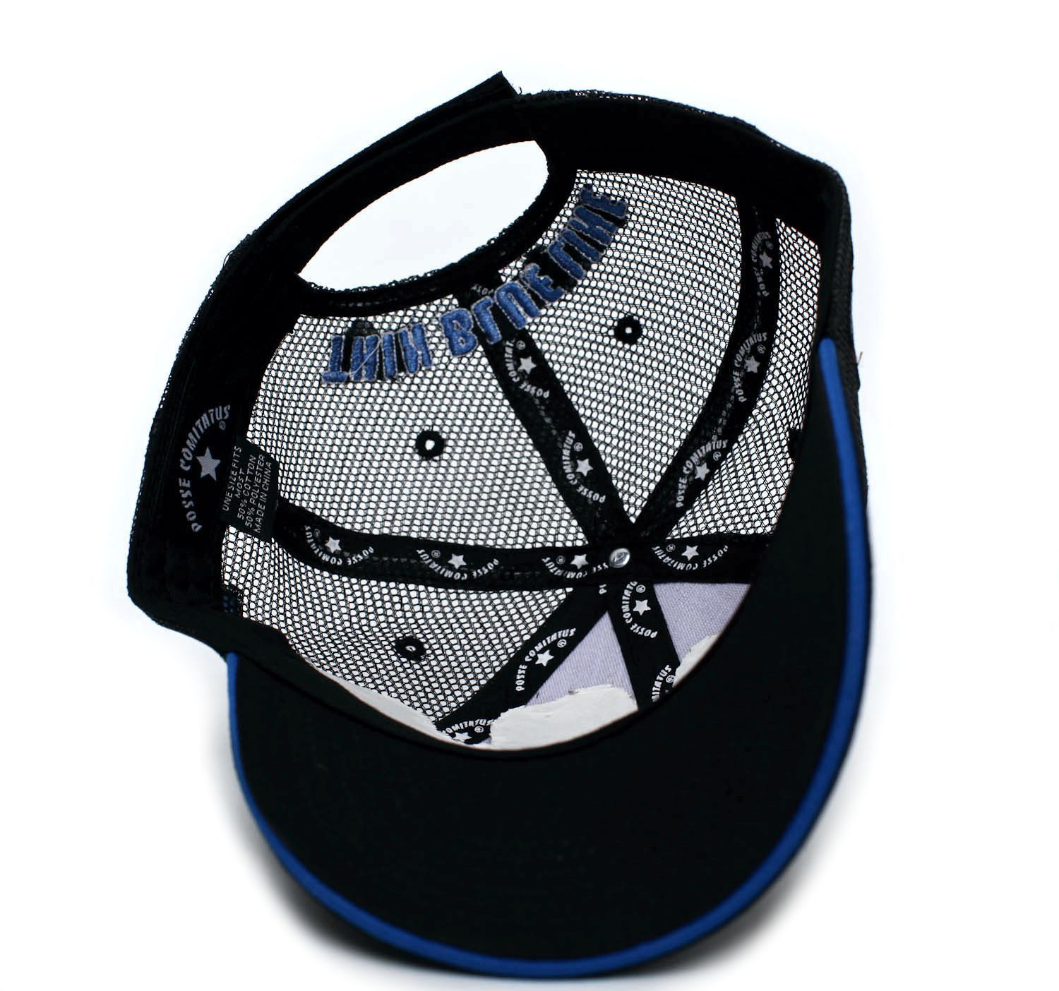 Other Thin Blue Line PVC Spartan Skull Hat Truckers Cap Black Size ONE SIZE - 5 Thumbnail