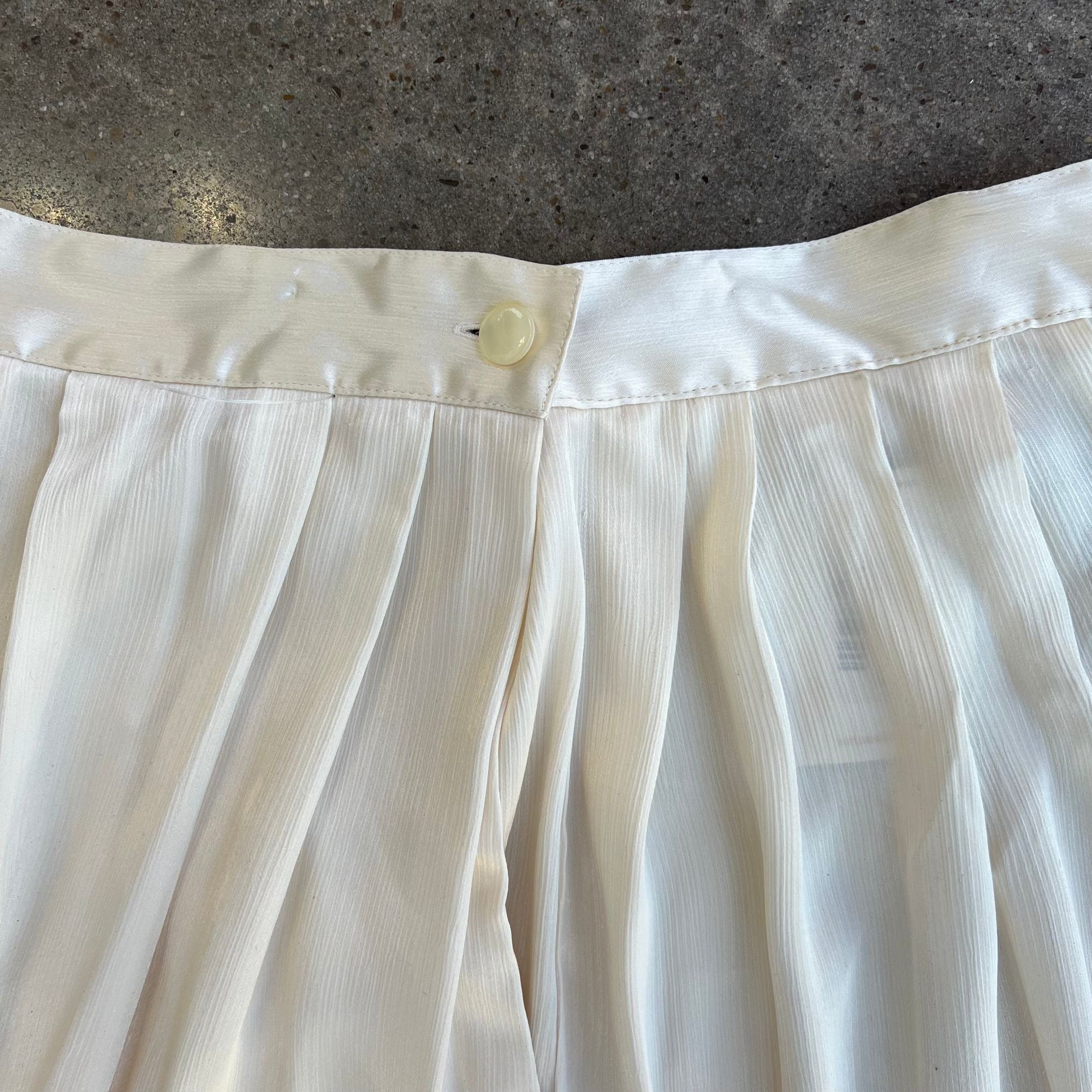 Vintage Vintage SK & Company White Elagant A-Line Skirt Size 36" / US 14 / IT 50 - 4 Thumbnail