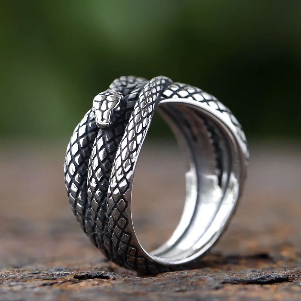 Jewelry × Vintage Classic Goth Snake Ring Size ONE SIZE - 1 Thumbnail