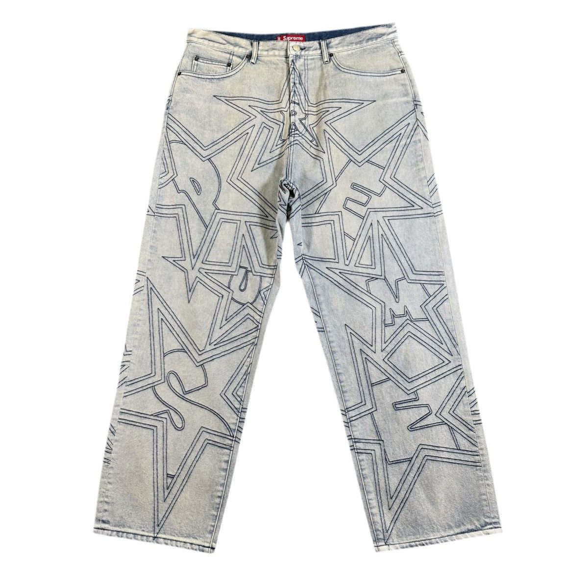 Supreme Supreme Stars Topstitch Jeans Size US 36 / EU 52 - 1 Thumbnail