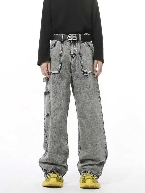 Japanese Brand Kimiko x Maiko Washed Grey Relaxed Wide Leg Hip Hop Jeans Size US 30 / EU 46 - 6 Thumbnail