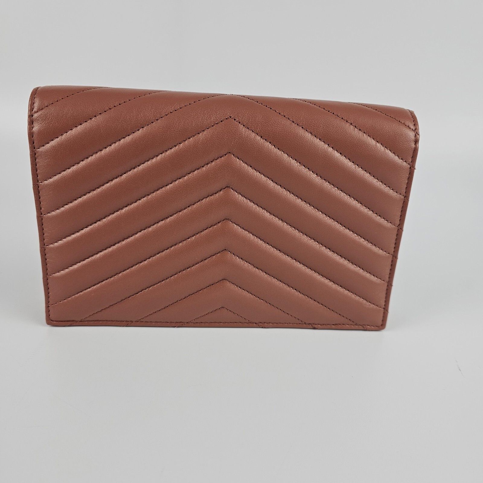 Saint Laurent Paris SAINT LAURENT Cassandre Envelope Barely Pink Leather Chain W Size ONE SIZE - 7 Thumbnail