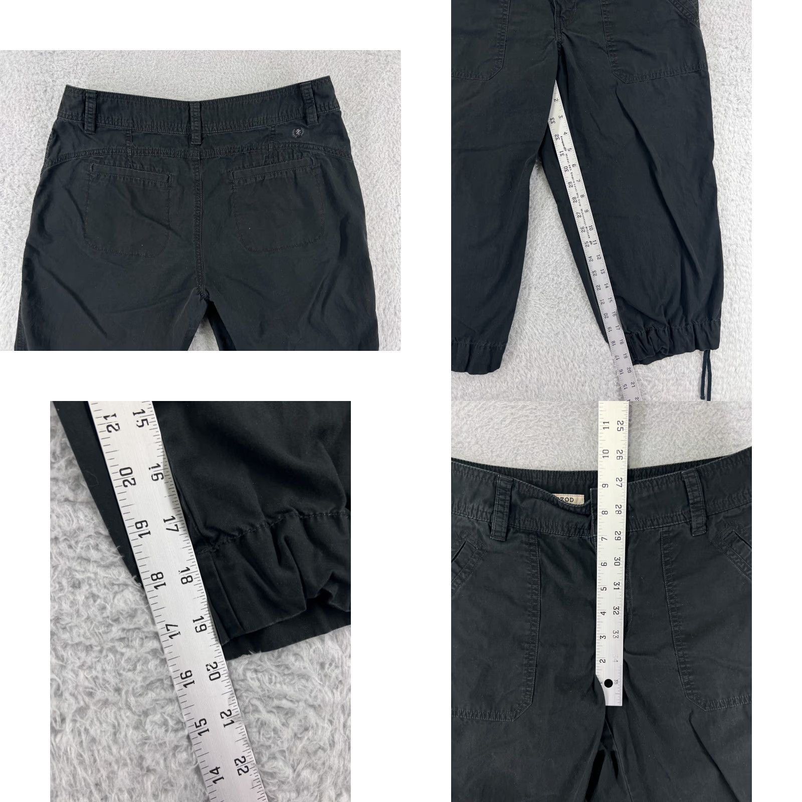 Izod IZOD Pants Capri Womens 6 Black 100% Cotton Knit Straight - Regular Fit, Inseam 20" | Women’s Casual/Workwear - IZOD Brand Womens Clothing Size 28" / US 6 / IT 42 - 8 Thumbnail