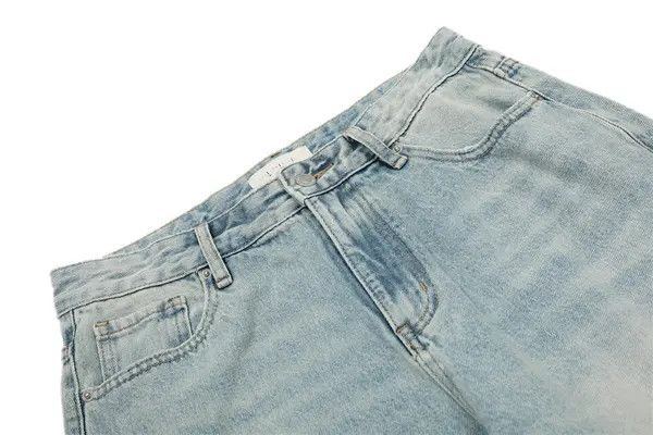 VIBE Men's all-match straight vintage distressed washed jeans Size US 32 / EU 48 - 4 Thumbnail