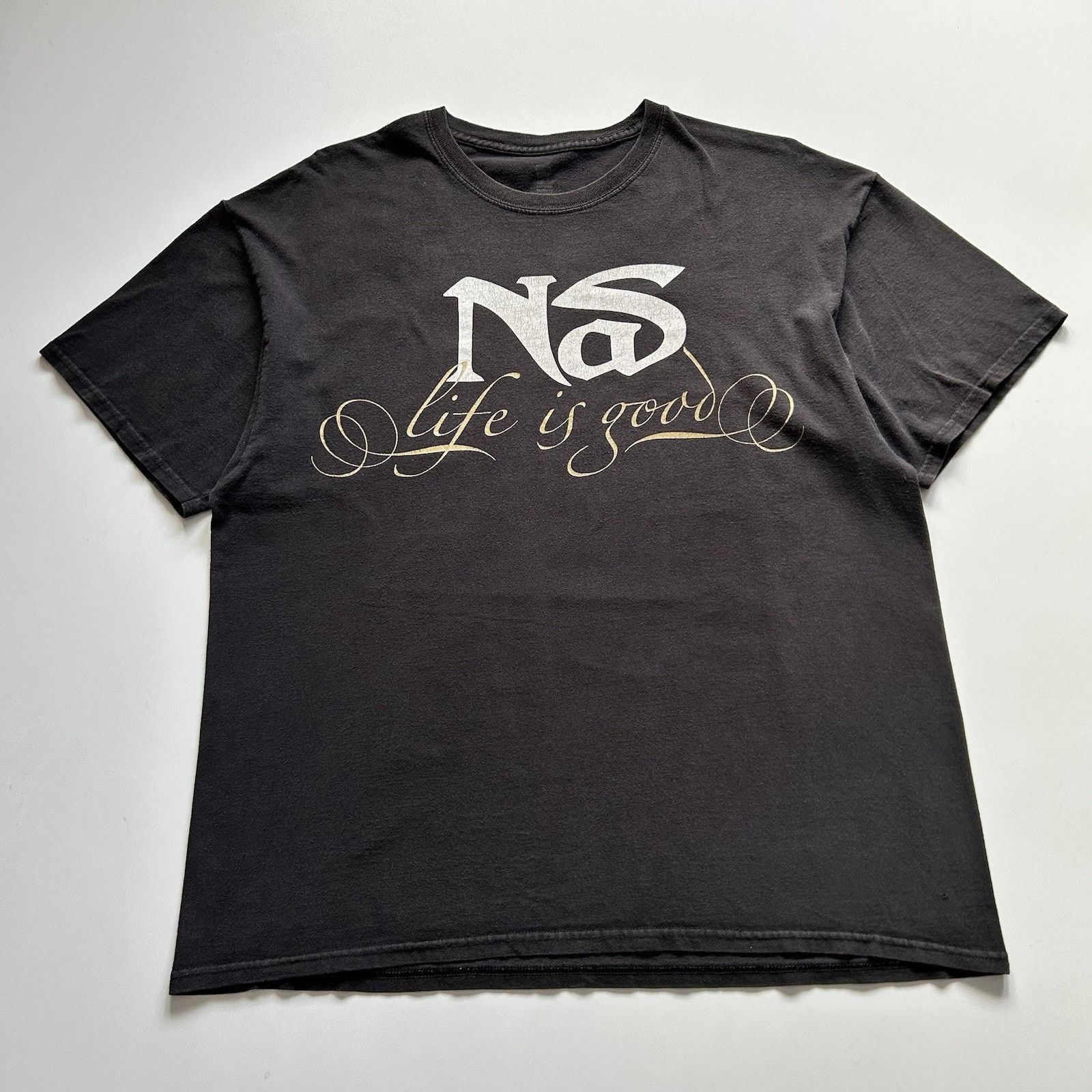 Hanes Vintage Nas Life Is Good T Shirt XL Rap Hip Hop Promo Faded Size US XL / EU 56 / 4 - 1 Thumbnail