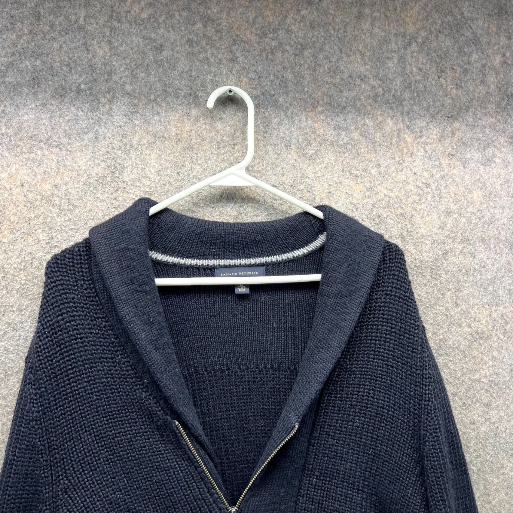 Banana Republic Banana Republic Jacket Women M Blue Merino Wool Acrylic Full Zip Knitted Jacket - Regular Fit, Long Sleeve, Solid, Fall Spring Winter, Casual Womens Size M / US 6-8 / IT 42-44 - 5 Thumbnail