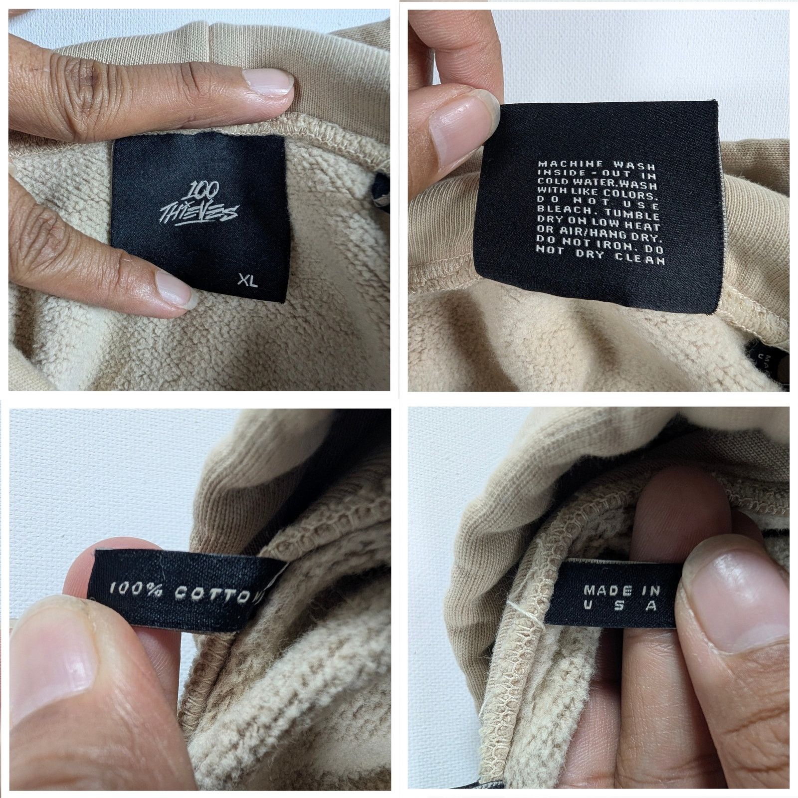 100 Thieves 100 Thieves Open World Hoodie Sweatshirt Wheat Men’s Size XL Size US XL / EU 56 / 4 - 6 Thumbnail