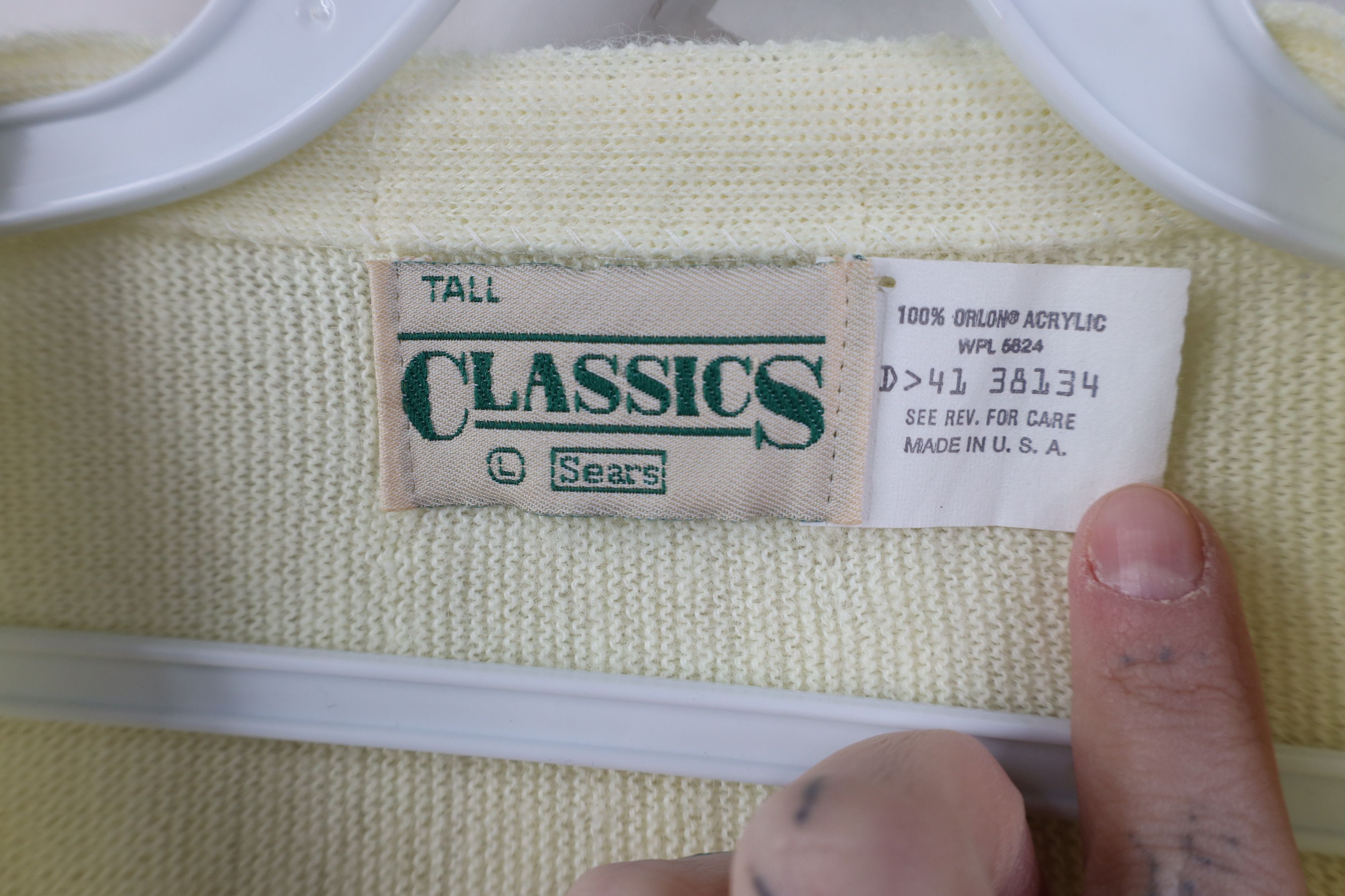Vintage Vintage 70s Streetwear Knit Cardigan Sweater Pale Yellow USA Size US L / EU 52-54 / 3 - 7 Thumbnail