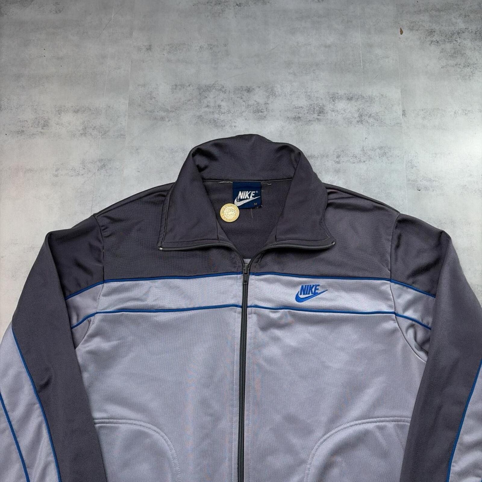 Nike Vintage 90’s Grey Nike Grunge Skater Track Jacket Size US M / EU 48-50 / 2 - 3 Thumbnail
