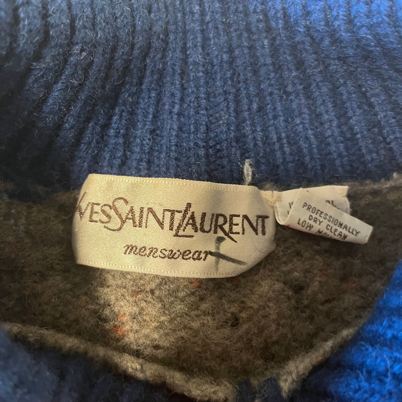 Yves Saint Laurent Yves Saint Laurent Mens Gray Wool Sweater – Size L Size US L / EU 52-54 / 3 - 7 Thumbnail