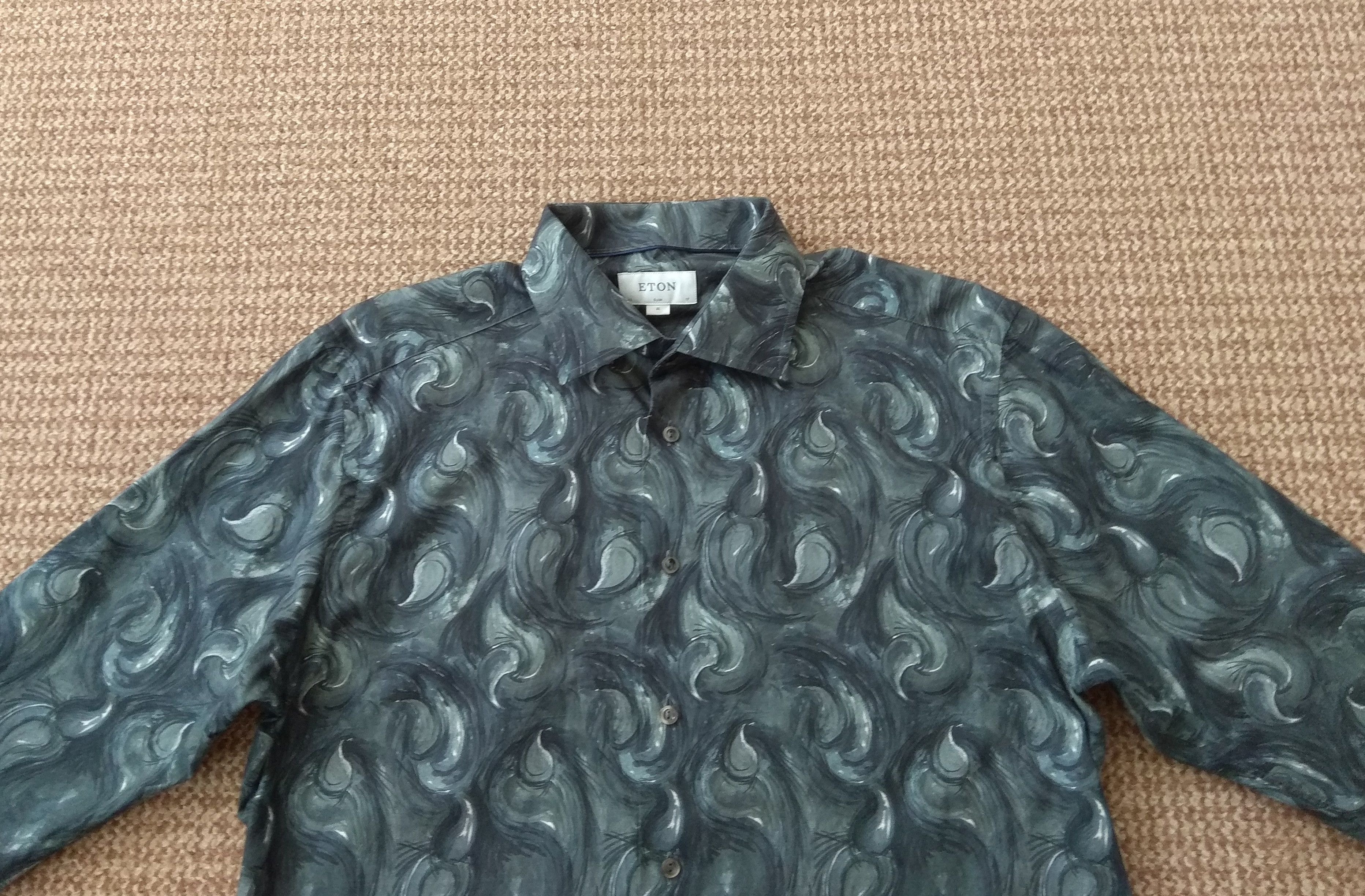 Eton Eton Impressionist Paisley Print Lightweight Flannel Shirt Size US XL / EU 56 / 4 - 3 Thumbnail