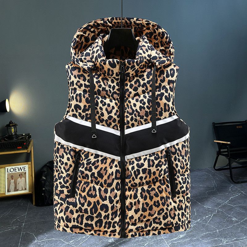 Japanese Brand × Vintage Leopard cotton padded hooded vest Size US L / EU 52-54 / 3 - 1 Thumbnail