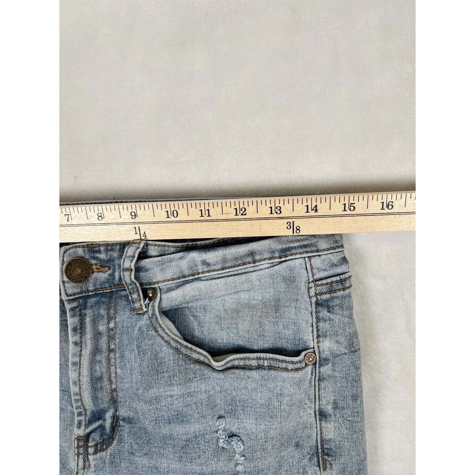 Other Maison Article Jeans Mens 32x30 Blue Distressed Johnny Strai Size US 32 / EU 48 - 3 Thumbnail