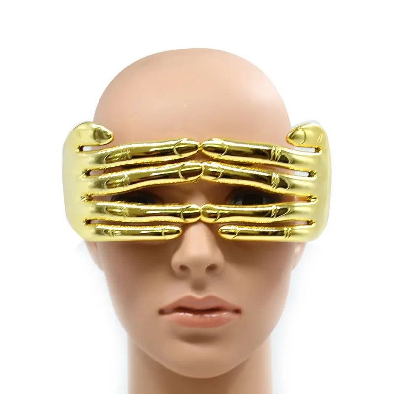 Vintage Gold Bar Fingers Festival Glasses 😎 Size ONE SIZE - 1 Thumbnail