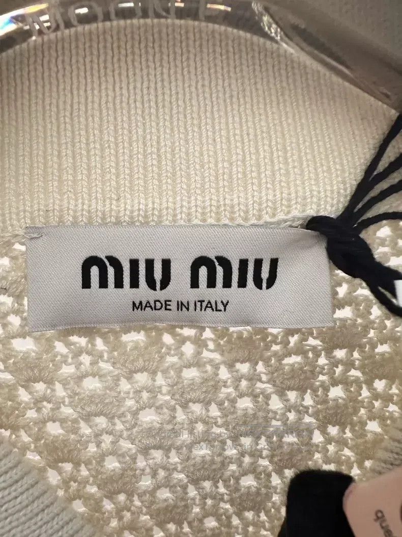 Miu Miu Miu Miu 36 Beige hollow knitted coat Size S / US 4 / IT 40 - 3 Thumbnail