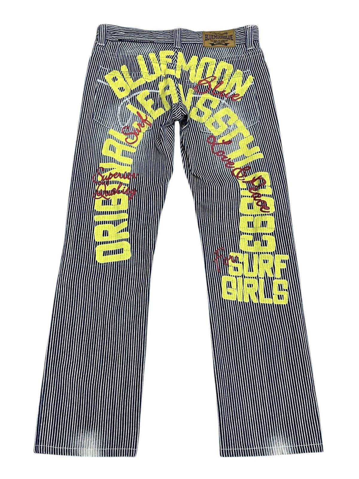 OVER THE STRiPES VERY RARE🔥Blue Moon Blue Daicock Hickory Stripe Jeans Japan Size US 28 / EU 44 - 3 Thumbnail