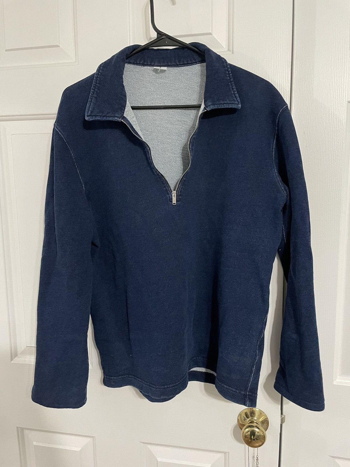 Arket Half-Zip Pullover Sweatshirt Indigo Garment Dye Blue Sweater Size US S / EU 44-46 / 1 - 1 Thumbnail
