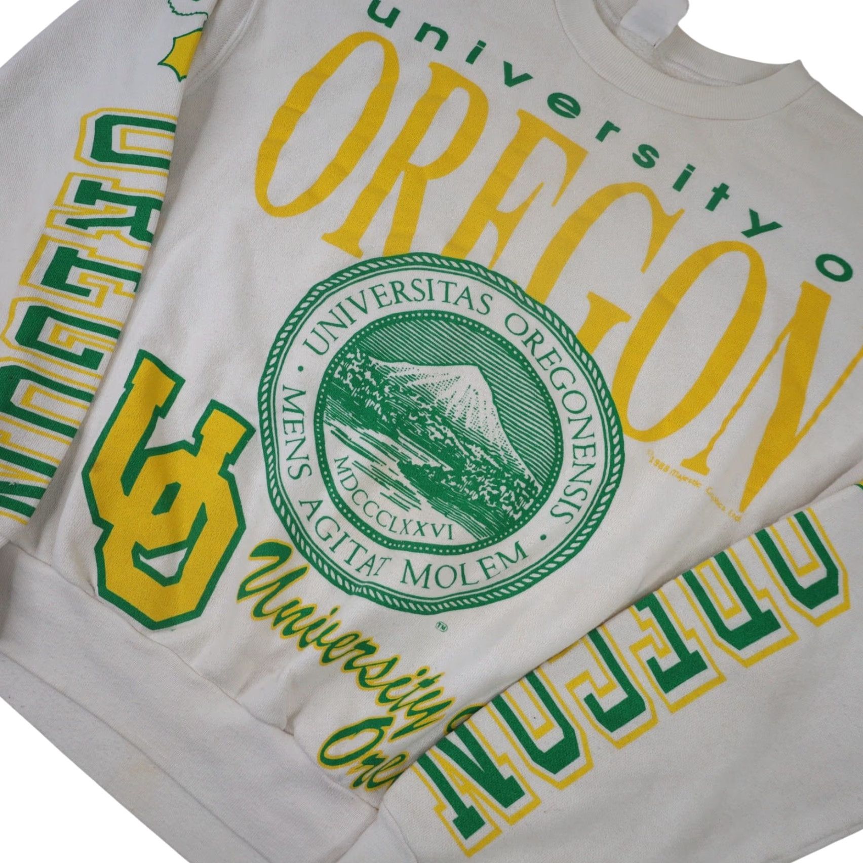 Gloverall VINTAGE Majestic University of Oregon Ducks All Over Print Graphic Sweatshirt Size US L / EU 52-54 / 3 - 2 Thumbnail