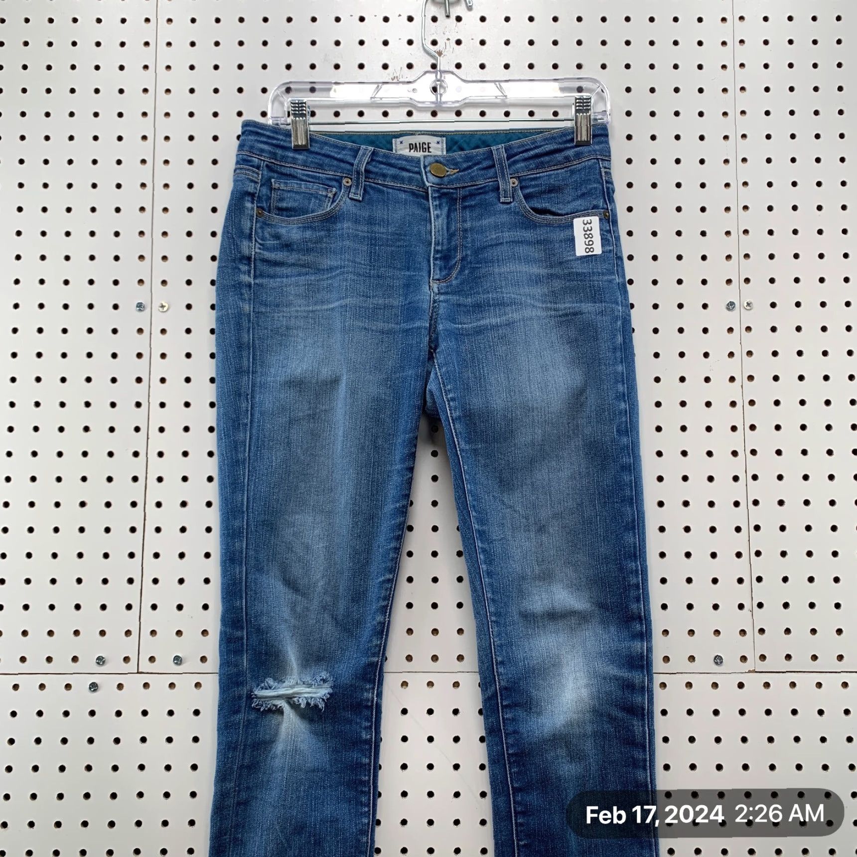 Paige Paige Jeans Women’s Slim Skyline Denim Skinny Ankle 28x30.5 Blue Size 27 Stretch Regular Womens Size 27" / US 4 / IT 40 - 2 Thumbnail
