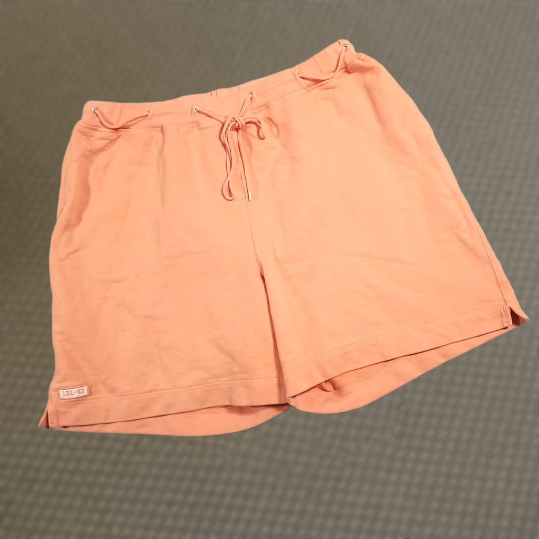 Ralph Lauren Lauren Jeans Co Shorts Womens 1X Orange Drawstring Pockets Lounge Casual LRL-67 Cotton Knit High Rise 6.5in Inseam Womens Size 40" / US 18 - 1 Thumbnail