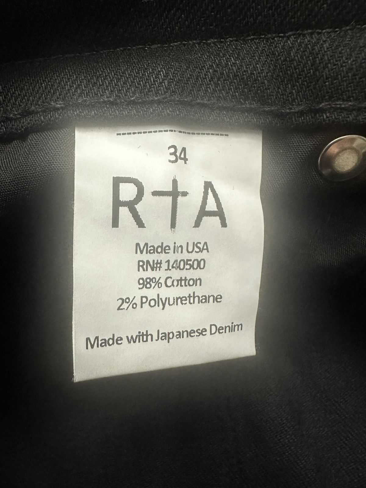 Rta RTA's Bryant Black jeans size 34/34 made with Japanesedenim Size US 34 / EU 50 - 6 Thumbnail