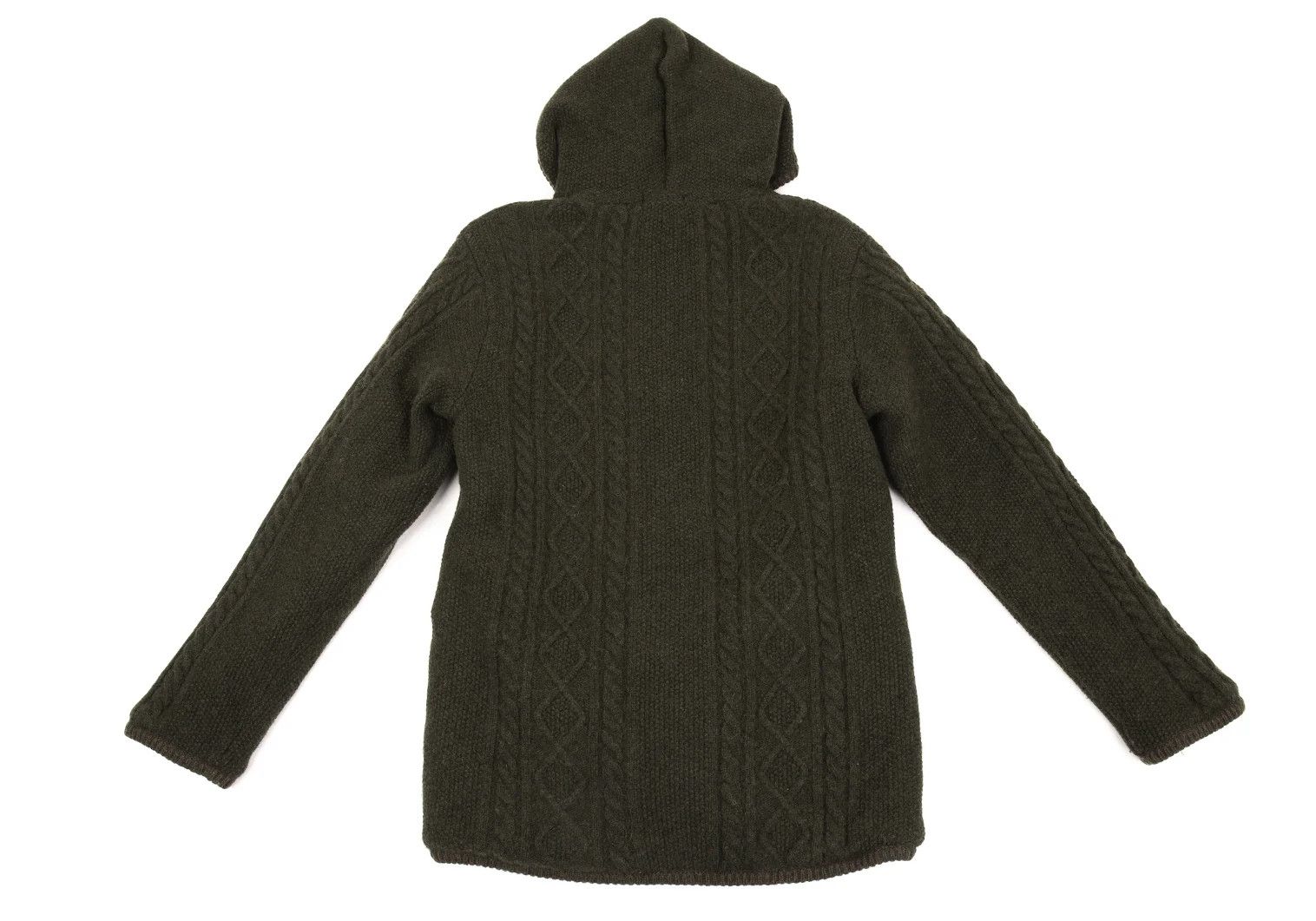 Burberry Quilted Lined Hooded Cable Knit Jacket in Khaki Brown Size US M / EU 48-50 / 2 - 13 Thumbnail