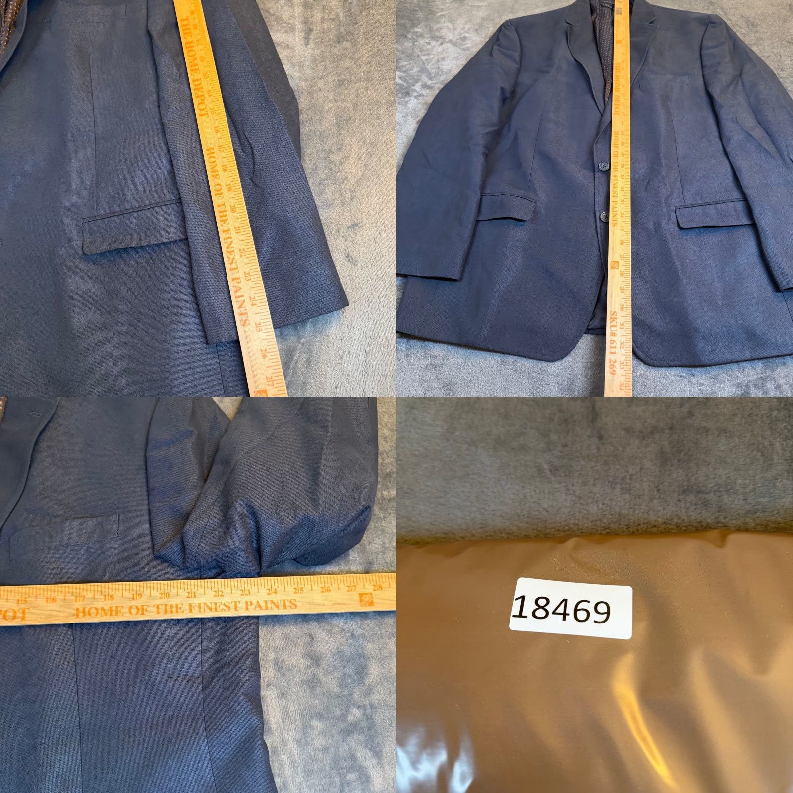 Chaps Chaps Blazer Navy Blue Two-Button Paisley Lined 46R Mens Jacket Coat Regular Blazer Tux Formal Business Pants Optional Size 46R - 8 Thumbnail