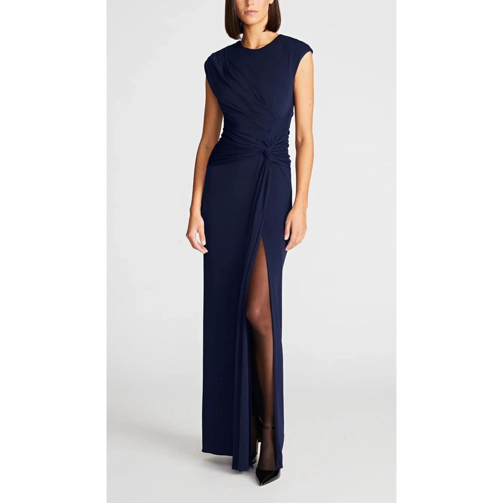 Halston Heritage Halston Giovanna Navy Maxi Dress Women Size 6 A001291 Size S / US 4 / IT 40 - 1 Thumbnail