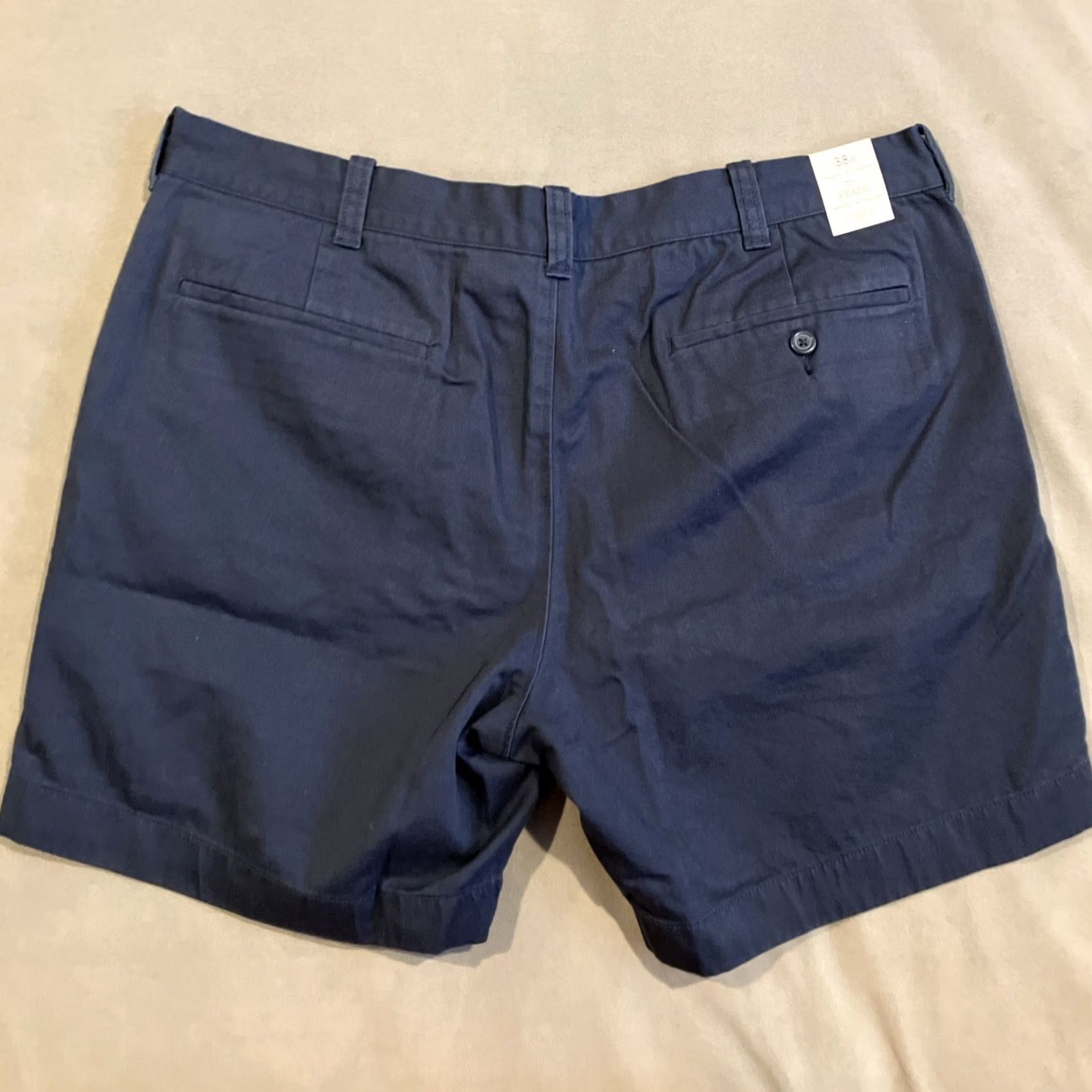 J.Crew J CREW Reade Flat Front Navy Stretch Cotton Shorts 38" Waist 7" Inseam NWT Size US 38 / EU 54 - 3 Thumbnail