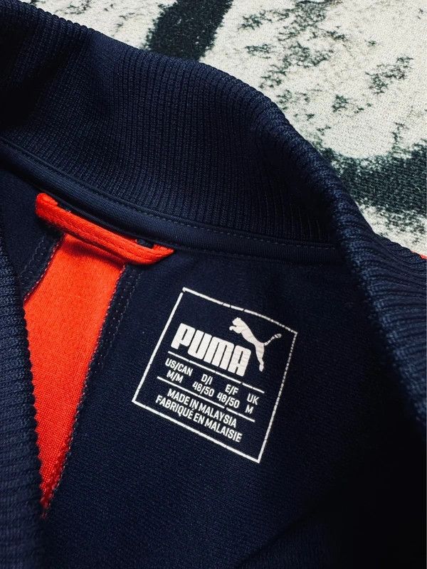 Puma sports zip sweatshirt navy blue red logo embroidery M Size US M / EU 48-50 / 2 - 5 Thumbnail