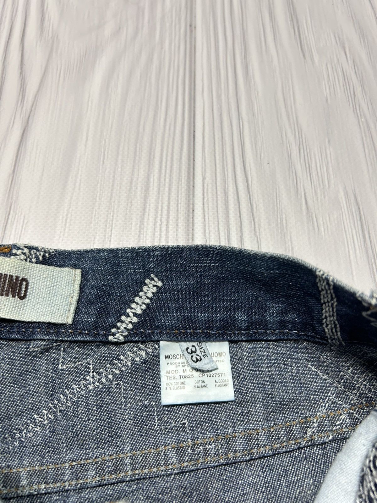 Moschino Rare Vintage Moschino Embroidered Stitch Denim Jeans Size US 33 - 13 Thumbnail
