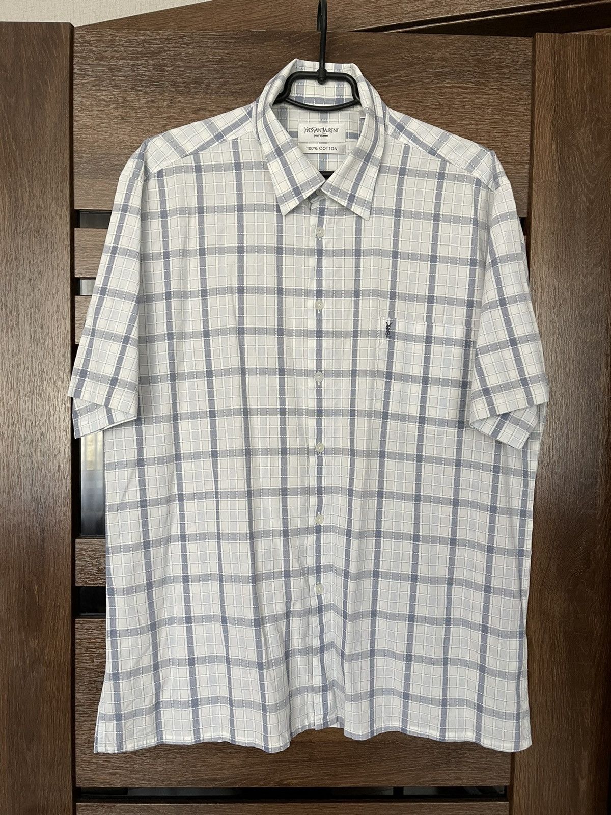 Vintage Yves Saint Laurent YSL Checked Shirt Button Up Size US XL / EU 56 / 4 - 2 Thumbnail