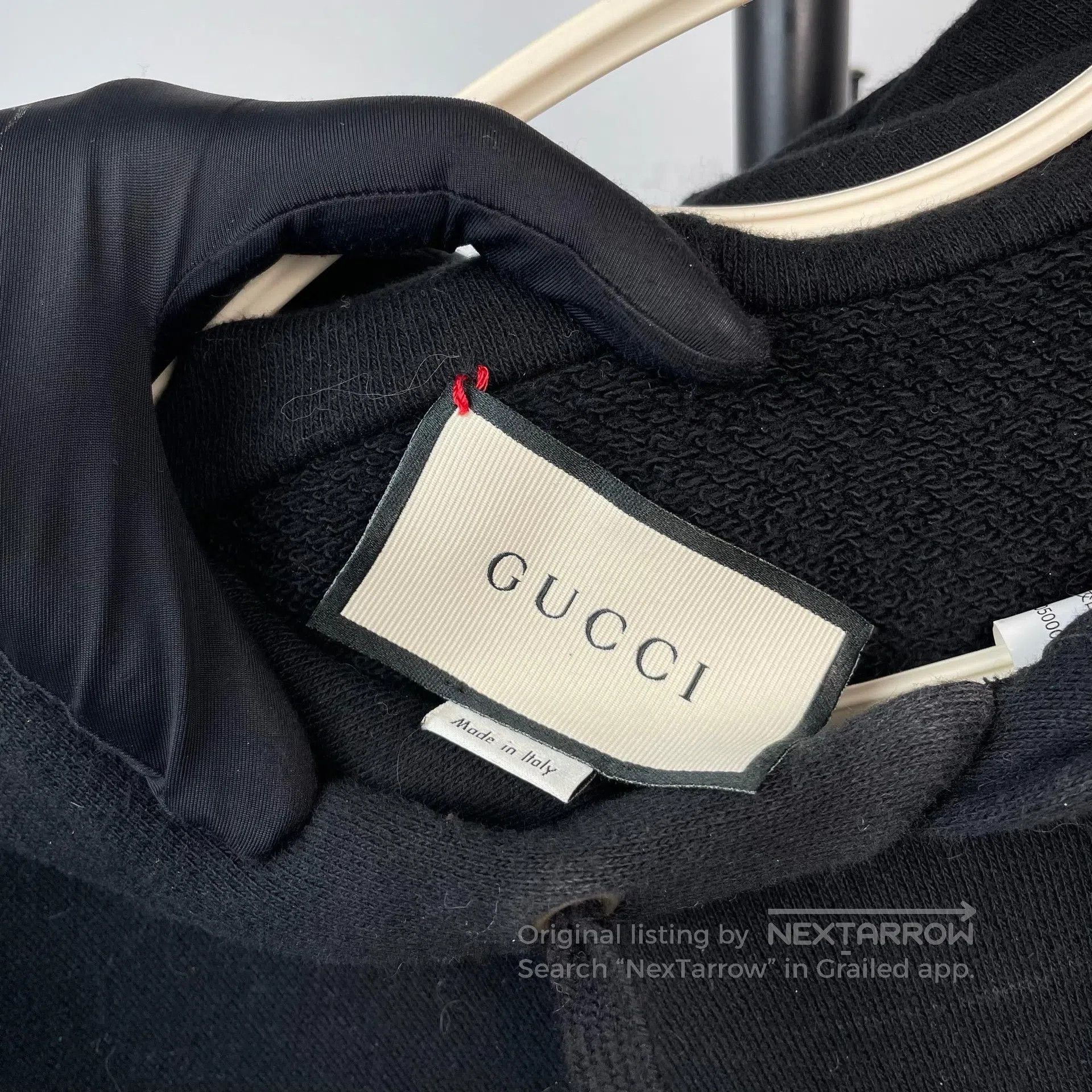 Gucci Guicci Black logo wolf embroidery cotton hooded sweatshirt Size US XS / EU 42 / 0 - 8 Thumbnail