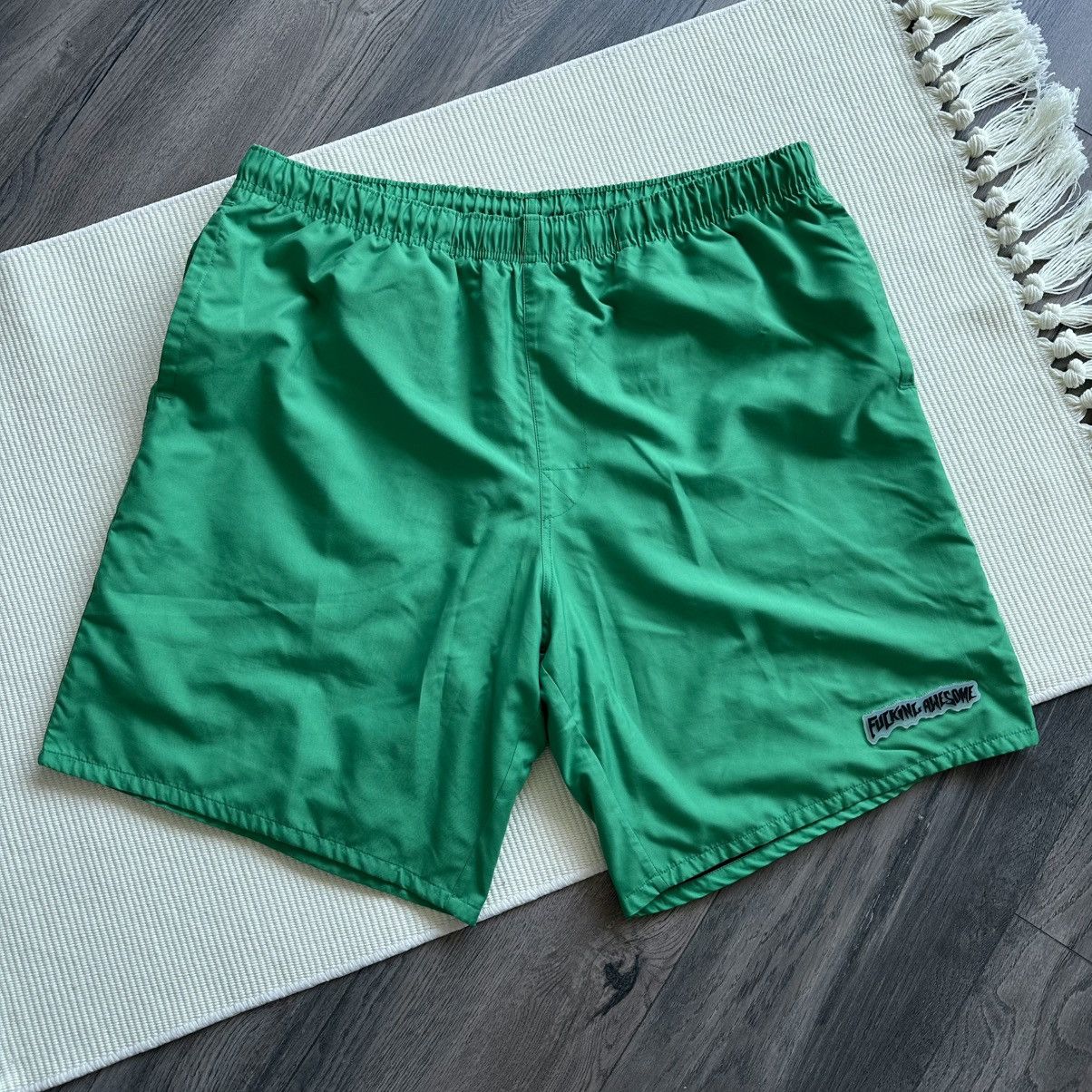 Fucking Awesome FA fuckingawesome Green Nylon Shorts Size US 36 / EU 52 - 1 Thumbnail