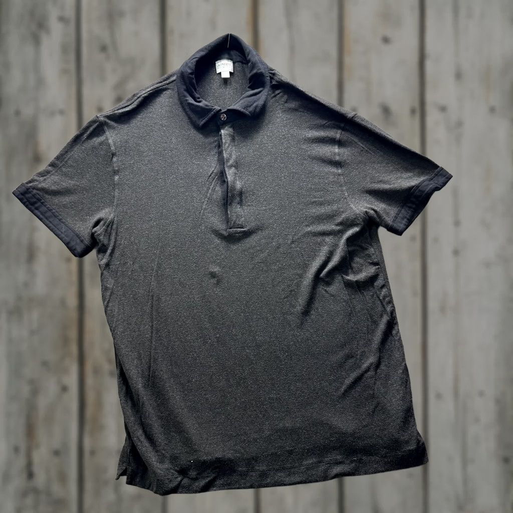 Armani Armani Collezioni Polo Shirt Mens XL Gray Solid Jersey Short Sleeve Casual Size US XL / EU 56 / 4 - 1 Thumbnail