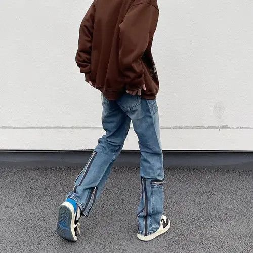 VIBE Straight zipper jeans with retro workwear design Size US 32 / EU 48 - 8 Thumbnail