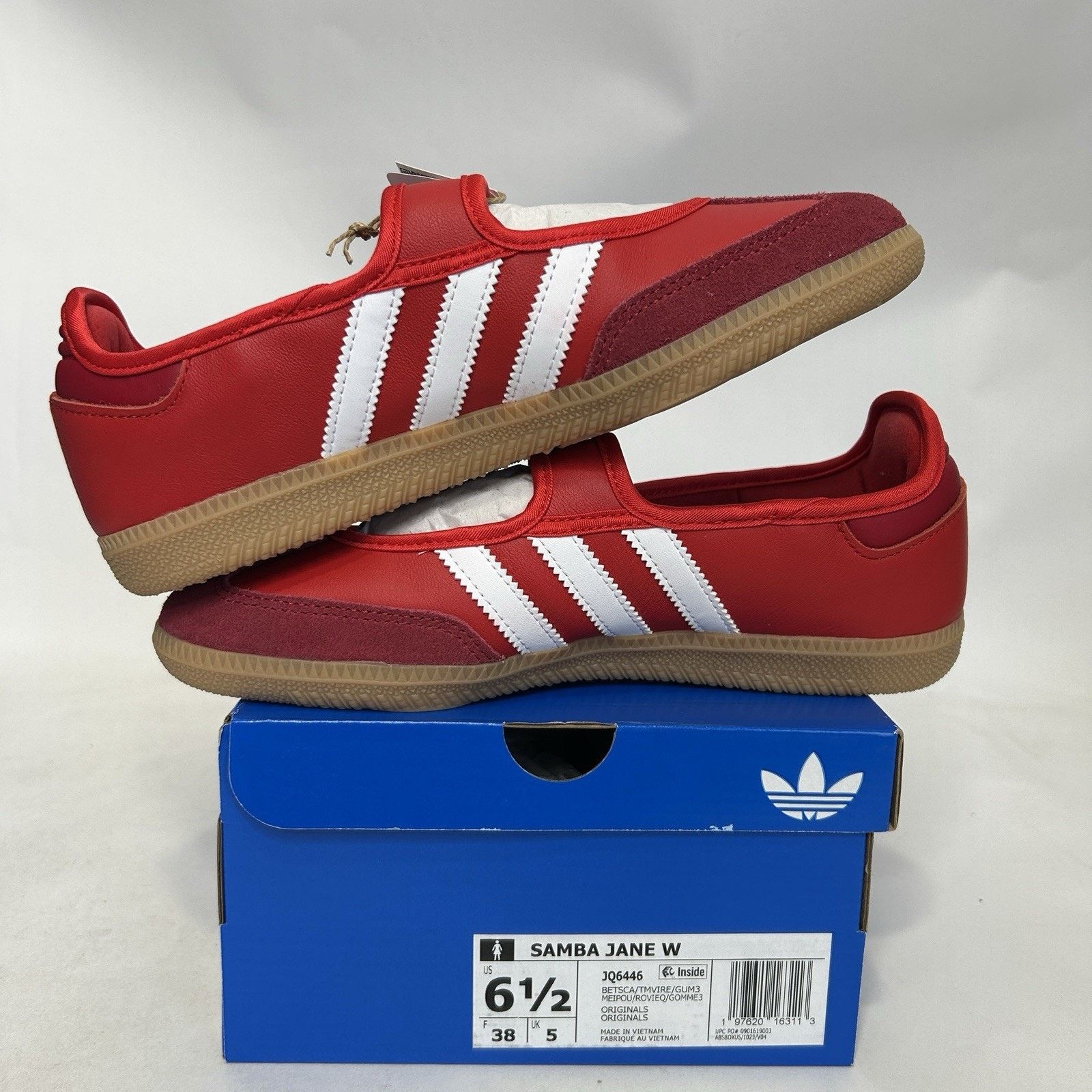 Adidas Adidas Samba Jane WMNS “Scarlet Red White Gum” JQ6446 Size US 6.5 / IT 36.5 - 3 Thumbnail