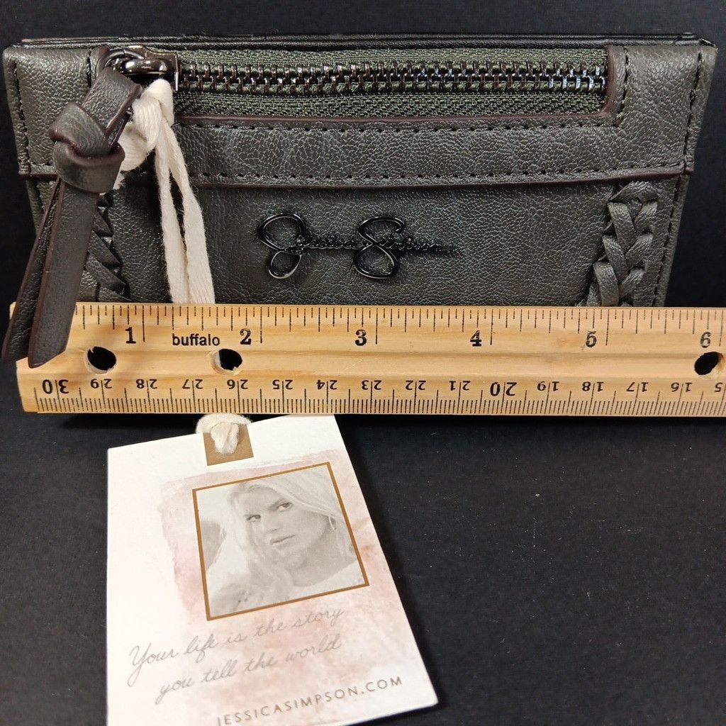 Jessica Simpson Jessica Simpson Jaclyn Faux Leather Fold Over Wallet Black Size ONE SIZE - 8 Thumbnail
