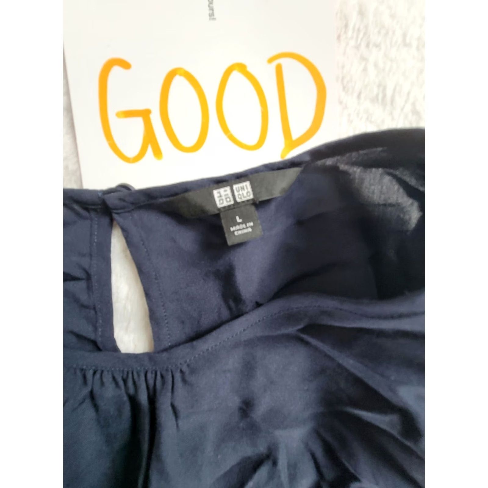 Uniqlo Uniqlo Navy Blue Sleeveless Chiffon Blouse Top Large Casual Pleats Women’s Shirt Size L / US 10 / IT 46 - 3 Thumbnail