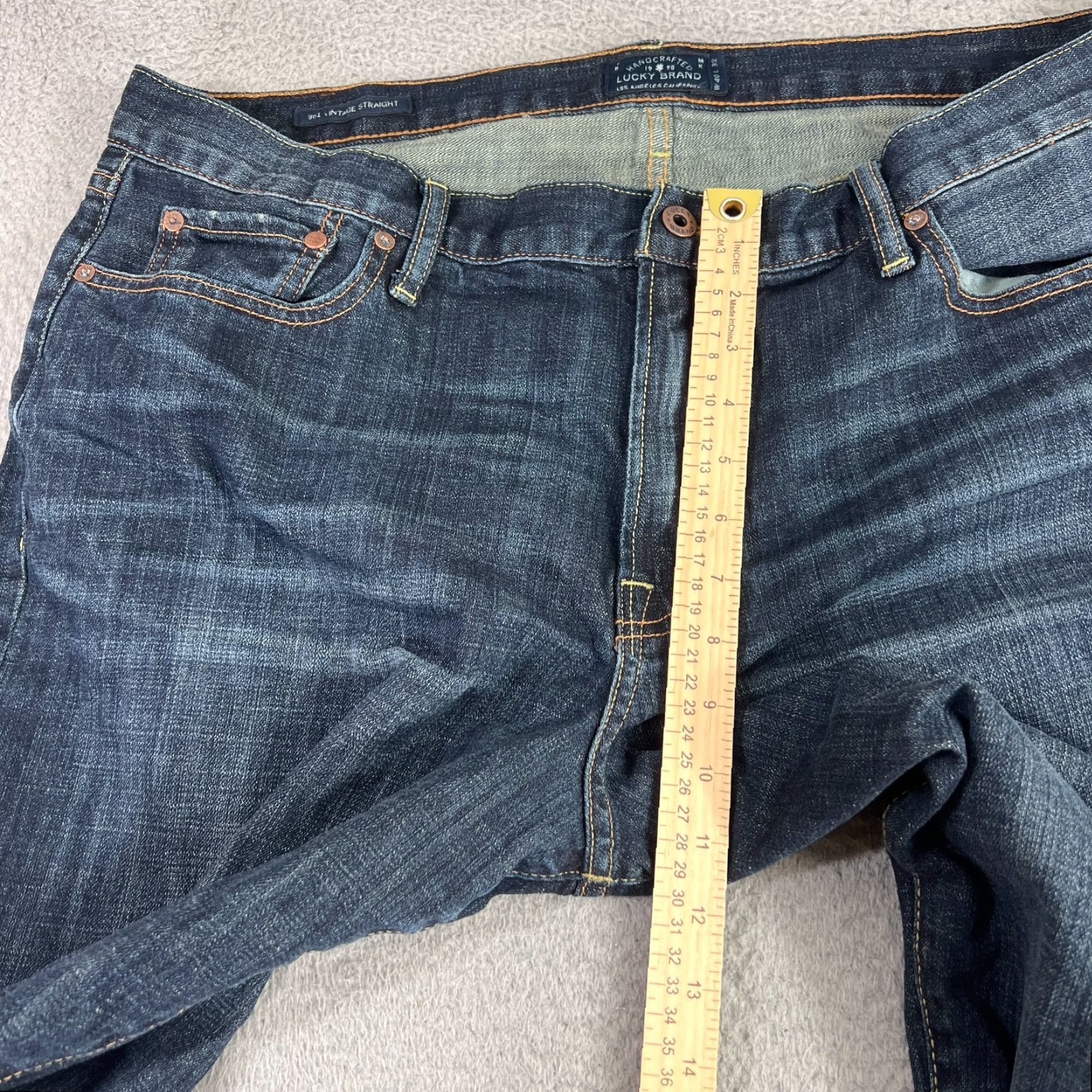 Lucky Brand Vintage Lucky Brand 361 Jeans Men’s 40x32 Blue Cotton Denim Straight Leg Stretch Jeans Size US 40 / EU 56 - 4 Thumbnail