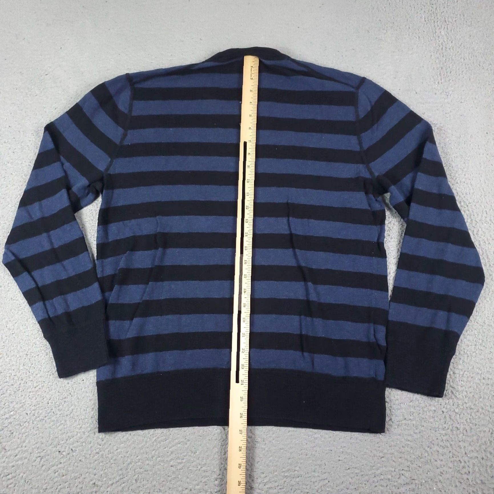 American Eagle Outfitters American Eagle Blue Striped V Neck Sweater Mens Large Pullover Size US L / EU 52-54 / 3 - 6 Thumbnail